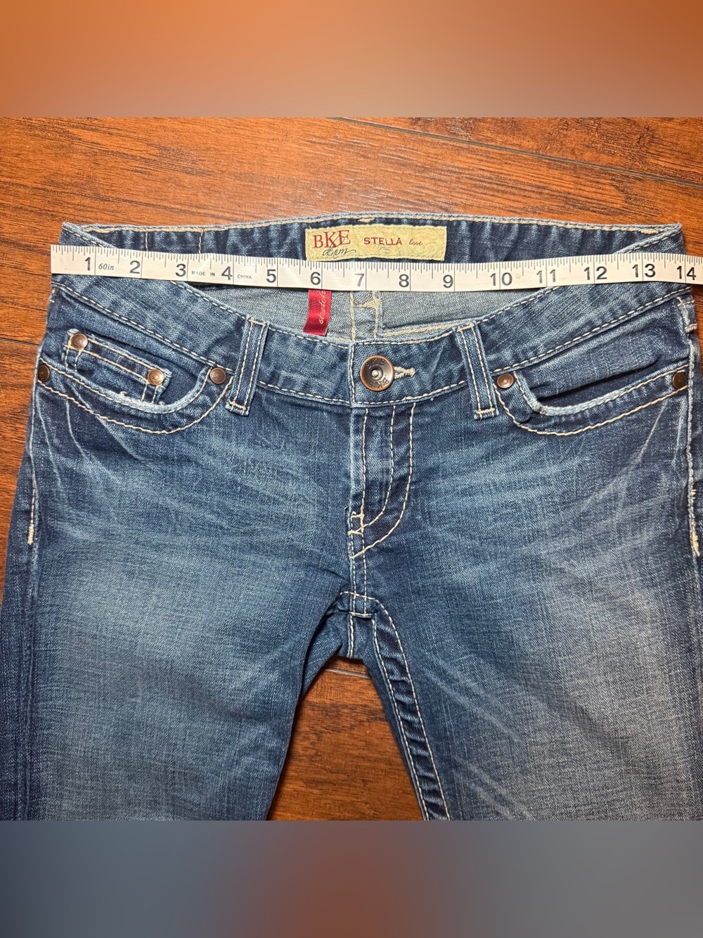 BKE Stella 2000s Low Rise Bootcut Jeans 30 Inseam Thick Stitch Y2K Western Denim - Picture 9 of 10